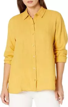 Миниатюрная классическая рубашка с воротником Eileen Fisher, цвет Lemondrop