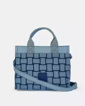 Миниатюрная клетчатая сумка-тоут джинсового цвета Caminatta, синий