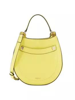 Миниатюрная кожаная сумка Afrodite с двусторонней ручкой сверху Furla, желтый
