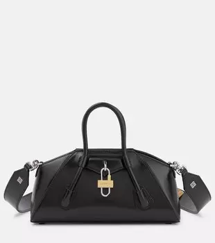 Миниатюрная кожаная сумка через плечо Antigona Stretch Givenchy, черный