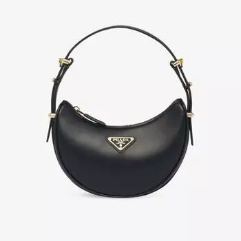 Миниатюрная кожаная сумка через плечо arqu Prada, черный