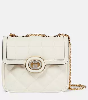 Миниатюрная кожаная сумка через плечо Gucci Deco Gucci, белый