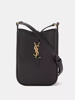 Миниатюрная кожаная сумка через плечо le 5 7 Saint Laurent, черный