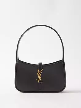 Миниатюрная кожаная сумка через плечо le 5 7 Saint Laurent, черный