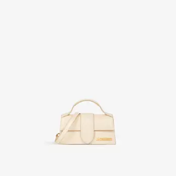 Миниатюрная кожаная сумка через плечо Le Bambino Jacquemus, слоновая кость