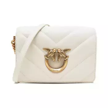 Миниатюрная кожаная сумка через плечо Love Click Pinko, белый