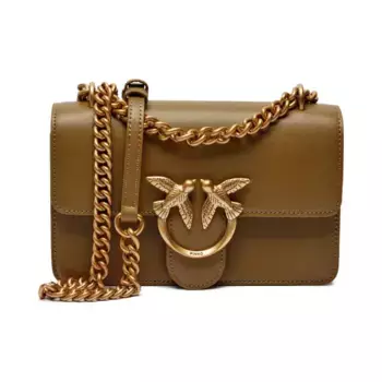 Миниатюрная кожаная сумка через плечо Love one Pinko, зеленый