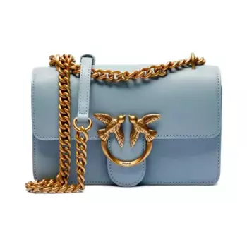 Миниатюрная кожаная сумка через плечо Love one Pinko, синий