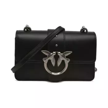 Миниатюрная кожаная сумка через плечо Love one Pinko, черный