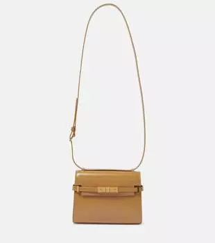 Миниатюрная кожаная сумка через плечо manhattan Saint Laurent, коричневый