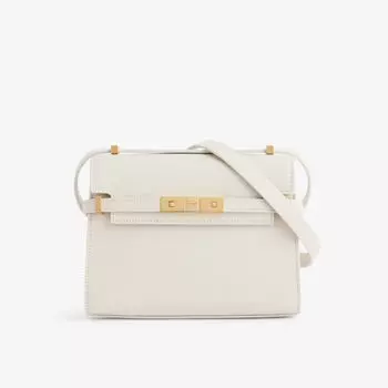 Миниатюрная кожаная сумка через плечо Manhattan Saint Laurent, белый