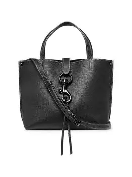 Миниатюрная кожаная сумка через плечо Megan Tote Rebecca Minkoff, черный