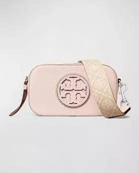Миниатюрная кожаная сумка через плечо Miller на молнии Tory Burch, цвет Pale Pink