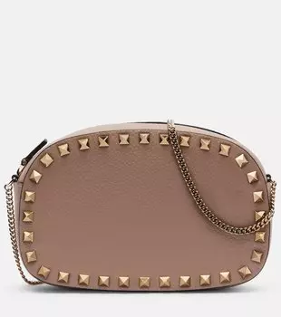 Миниатюрная кожаная сумка через плечо Rockstud Valentino Garavani, Poudre