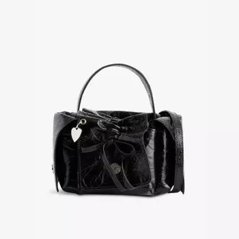 Миниатюрная кожаная сумка через плечо с множеством карманов Acne Studios, черный