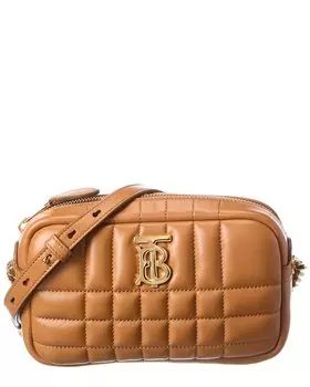 Миниатюрная кожаная сумка для фотоаппарата Burberry Lola, коричневый