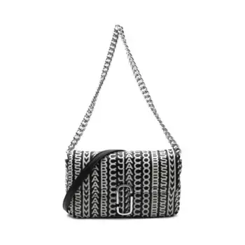 Миниатюрная кожаная сумка-мессенджер с монограммой j marc Marc Jacobs, черный