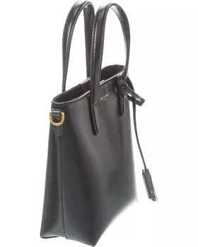 Миниатюрная кожаная сумка-шоппер Saint Laurent Toy, черный