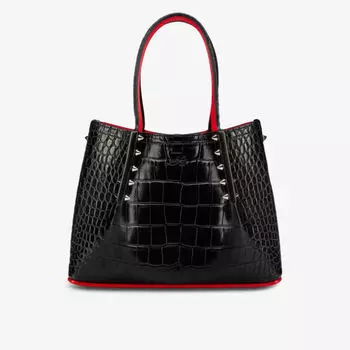 Миниатюрная кожаная сумка-тоут cabarock Christian Louboutin, черный