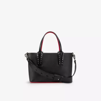 Миниатюрная кожаная сумка-тоут Cabata Christian Louboutin, черный