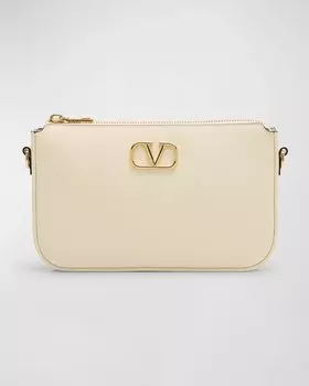 Миниатюрная кожаная сумка-ведро VLOGO на шнурке Valentino Garavani, цвет Ivory