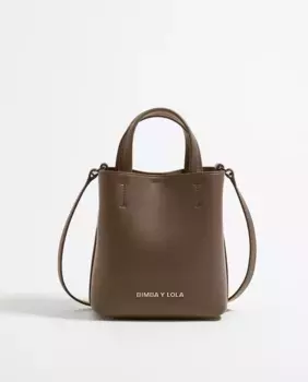 Миниатюрная кожаная сумочка Чихуахуа, трансформируемая в сумку через плечо Bimba y Lola, темно-коричневый