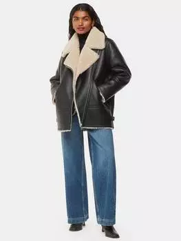 Миниатюрная куртка-авиатор из искусственного меха Whistles, черный