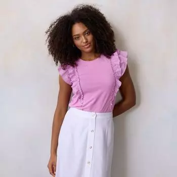 Миниатюрная майка из смешанной техники Lc Lauren Conrad, цвет grape macaroon