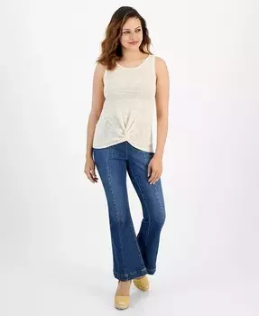 Миниатюрная майка-свитер с закрученной передней частью I.N.C. International Concepts, бежевый