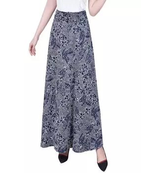 Миниатюрная макси-юбка трапециевидной формы с искусственным поясом и кольцом NY Collection