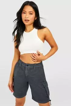 Миниатюрная мытая карго-джорта boohoo, серый