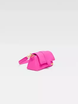 Миниатюрная объемная сумка с клапаном Бамбиму Jacquemus, неоново-розовый