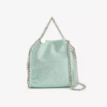Миниатюрная плетеная сумка на плечо Falabella Stella Mccartney, цвет mist