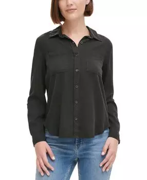 Миниатюрная практичная рубашка Calvin Klein Jeans, черный