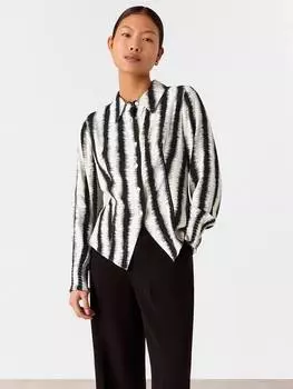 Миниатюрная приталенная рубашка в тонкую полоску Whistles, слоновая кость/разноцветный