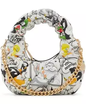 Миниатюрная синтетическая сумка на плечо Looney Tunes со сборками Aldo, белый