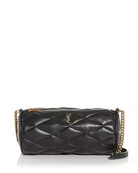 Миниатюрная стеганая кожаная сумка через плечо Sade Tube Saint Laurent, цвет Black