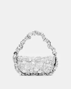 Миниатюрная стеганая сумка через плечо Desigual, серебрянный