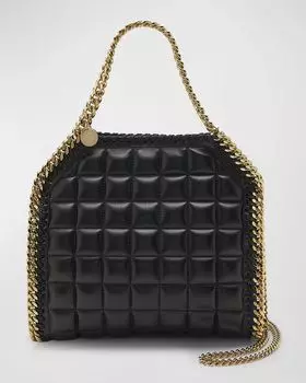 Миниатюрная стеганая сумка-тоут Falabella с цепочкой Stella McCartney, цвет Black