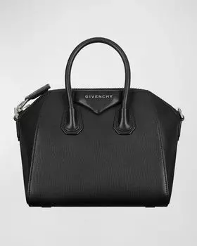 Миниатюрная сумка Antigona с верхней ручкой из зерненой кожи Givenchy, цвет Black