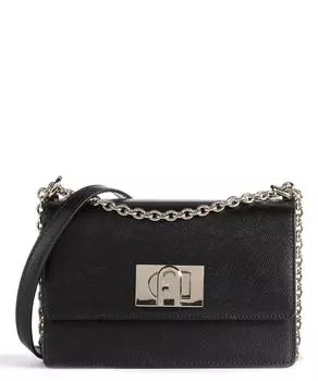 Миниатюрная сумка через плечо 1927 из зернистой яловой кожи. Furla, черный