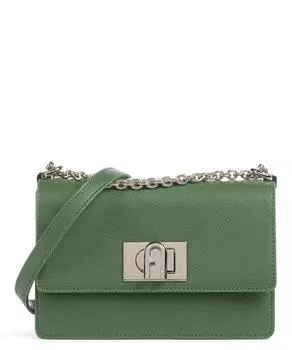 Миниатюрная сумка через плечо 1927 из зернистой яловой кожи. Furla, зеленый