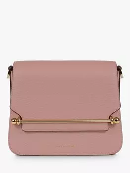 Миниатюрная сумка через плечо Ace из зерненой кожи Strathberry, румяна роза