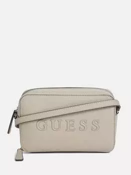 Миниатюрная сумка через плечо Artemis с двойной молнией Guess Factory, цвет Taupe