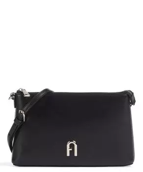 Миниатюрная сумка через плечо Diamante из мелкозернистой кожи Furla, черный
