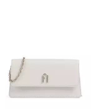 Миниатюрная сумка через плечо diamante из мелкозернистой кожи Furla, белый