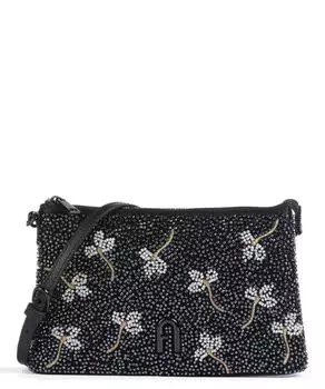 Миниатюрная сумка через плечо Diamante из полиамида и мелкозернистой кожи. Furla, черный