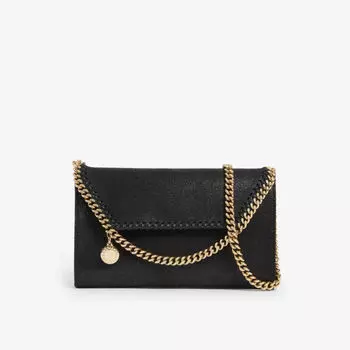 Миниатюрная сумка через плечо falabella из веганской кожи Stella Mccartney, черный