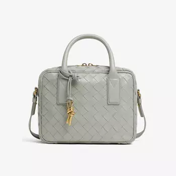 Миниатюрная сумка через плечо Getaway из кожи intrecciato Bottega Veneta, серый