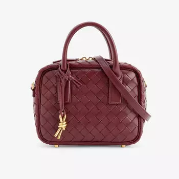 Миниатюрная сумка через плечо Getaway из кожи intrecciato Bottega Veneta, цвет barolo-m brass